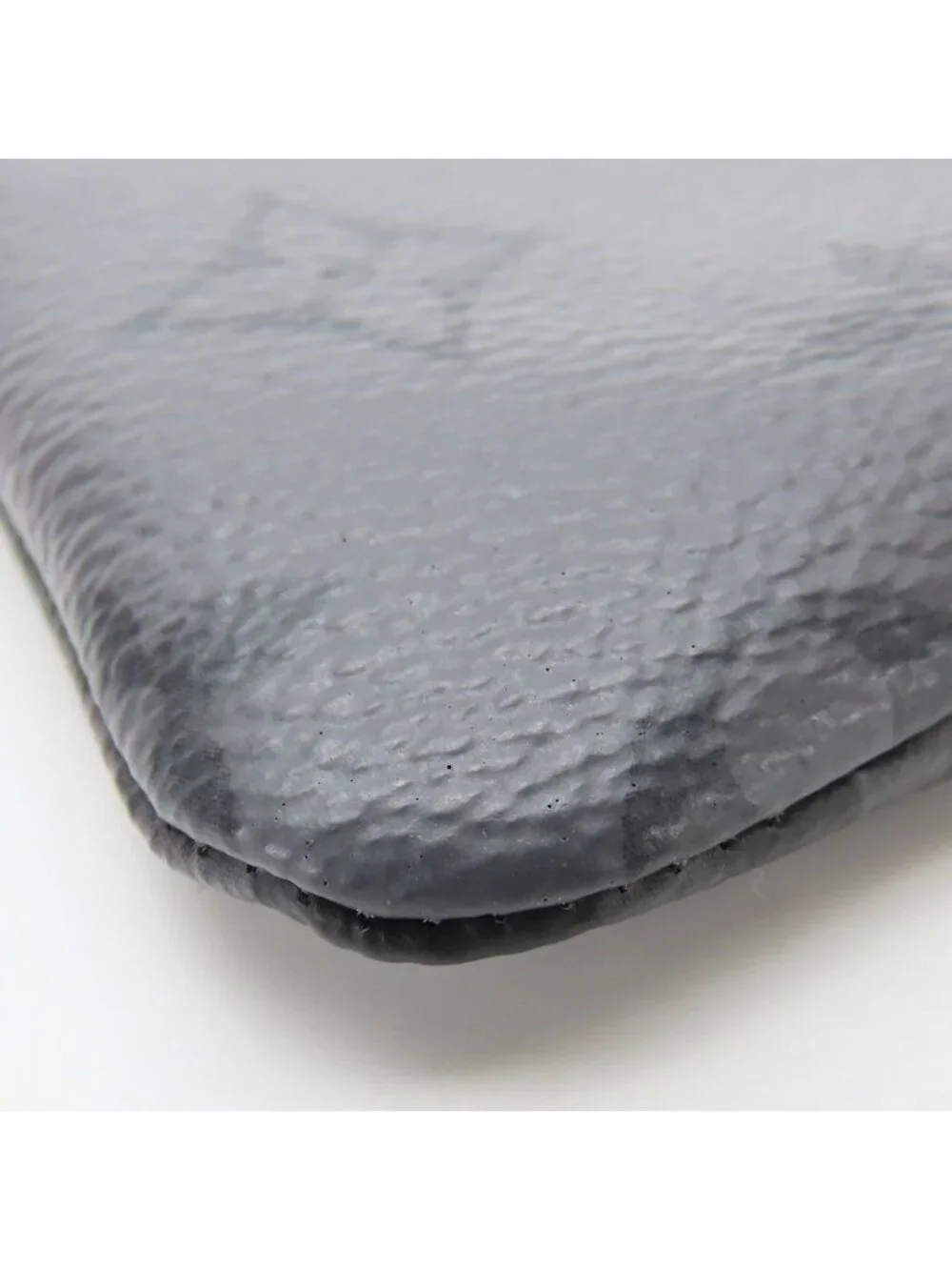 Louis Vuitton Coin Case Pochette Cles Monogram Eclipse Gray Black Silver